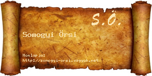 Somogyi Örsi névjegykártya